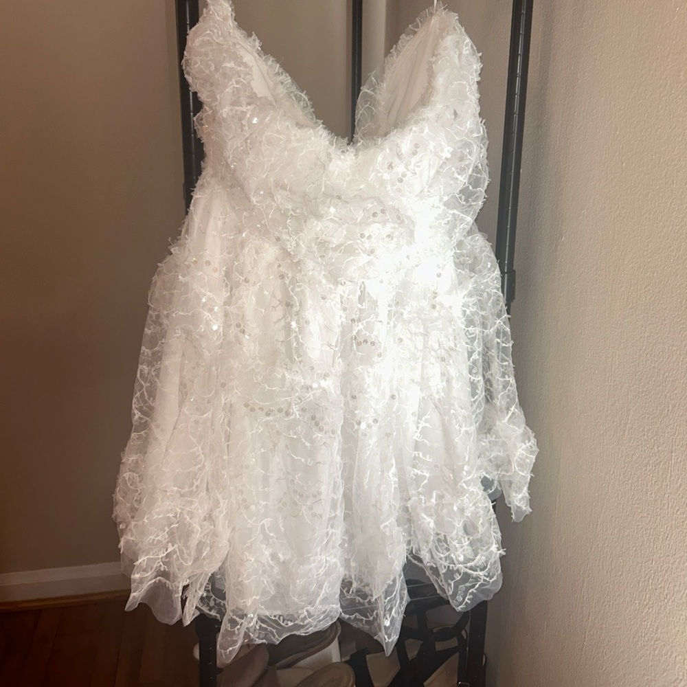 Maya Mesh Embroidered Mini Dress Fashion Nova
